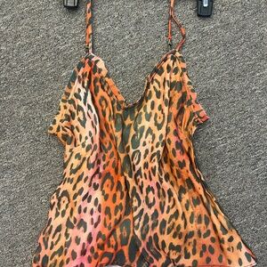 Stitch+Cloth Leopard Print Spaghetti Strap Top